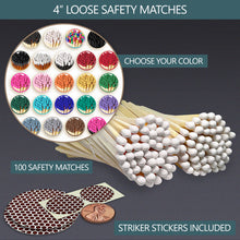 Load image into Gallery viewer, Thankful Greetings - 4&quot; Matches - Color(s) of Your Choice + Striker Stickers: Black Tip