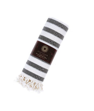 Load image into Gallery viewer, KAFTHAN - 🌿 Gocek Turkish Towels Spring &amp; Summer Bestseller: Black Zebra