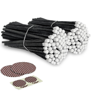 Thankful Greetings - 4" Matches - Color(s) of Your Choice + Striker Stickers: Black Tip
