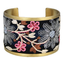 Load image into Gallery viewer, ZAD - Black &amp; Pink Embroidered Cuff Bracelet