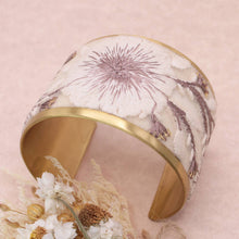 Load image into Gallery viewer, ZAD - Cream Floral Embroidered Cuff Bracelet