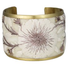 Load image into Gallery viewer, ZAD - Cream Floral Embroidered Cuff Bracelet