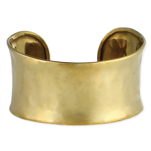 ZAD - Gold Hammered Rounded Cuff Bracelet