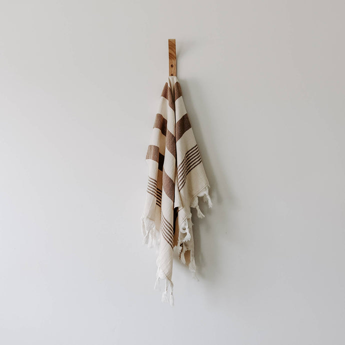 Turkish Cotton Hand Towel | Neutral Stripes